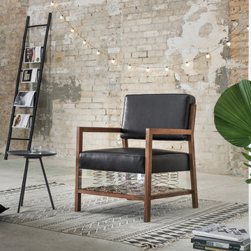 M1 - Sessel Leder Nussbaum
