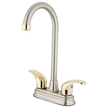 Kingston Brass Bar Faucet, Brushed Nickel/Polished Brass