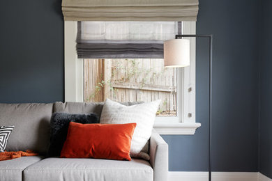 Transitional home theater photo in San Francisco