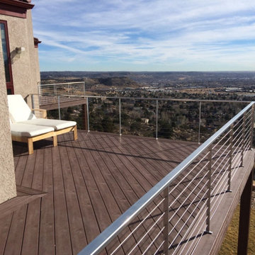 Custom Deck Railing Does Not Interfere with Amazing View of Colorado Springs