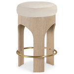 Meridian Furniture - Bocceli Upholstered Counter Stool, Cream, Velvet, Stained Natural - Indulge in the allure of the Cream Bocceli Counter Stool by Meridian Furniture. Its captivating design and luxurious Cream elevate any space with effortless elegance. Crafted with precision and durability in mind, this stunning piece becomes the focal point of gatherings, fostering moments of connection and warmth. Embrace sophistication and style with the Bocceli Counter Stool, a testament to exquisite taste and timeless beauty.