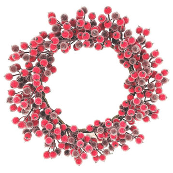 18" Magic Berry Wreath - Red Christmas Decor