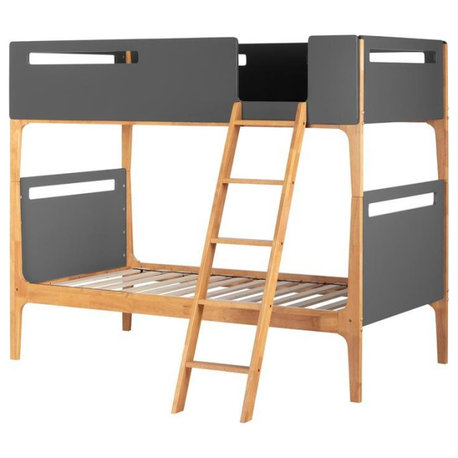 Bebble Modern Bunk Beds-Charcoal Gray-South Shore