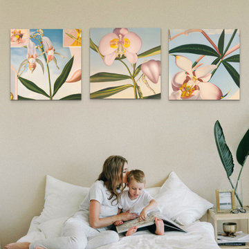 Custom Floral Framed Canvas Wall Decor