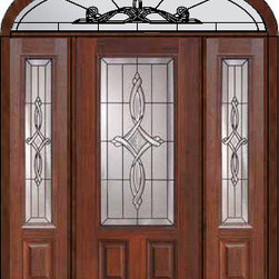 Prehung Sidelights-Transom Door 80 Fiberglass Marsais 3/4 Lite Glass - Front Doors
