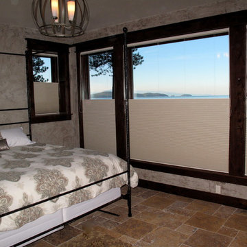 Top down/Bottom up shades by Hunter Douglas provide privacy but still enabling a