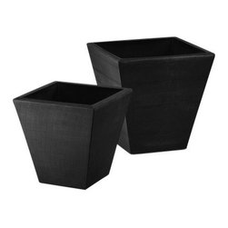 Crescent Garden - Gramercy Double Walled Low Square Planter - Outdoor Pots And Planters
