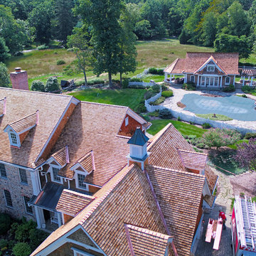 Bernardsville, NJ, Cedar Roof Installation on Residence and Pool House