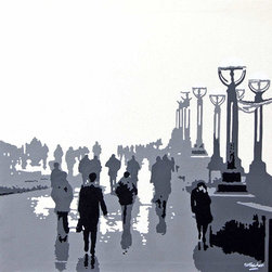 Morning Commute Southbank - Paintings