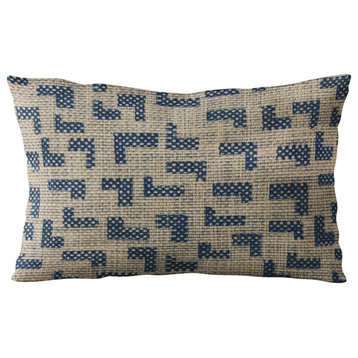 Plutus Blue Angles Abstract Luxury Throw Pillow, 24"x24"