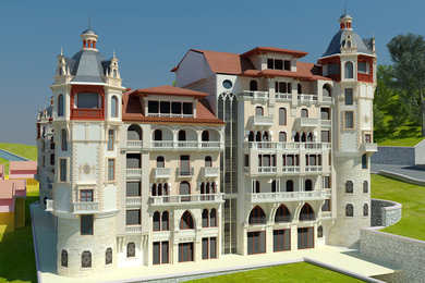 Pluriform facade elements Royal Castle Hotel Elenite Bulgarian