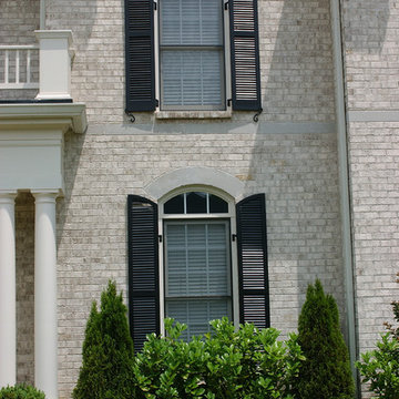 Exterior Radius Arch Louvered Cedar Shutters Advantage Shutters