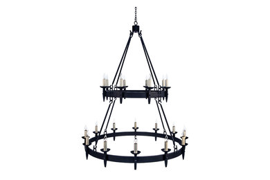 Tuscan Finial Two-Tier Chandelier