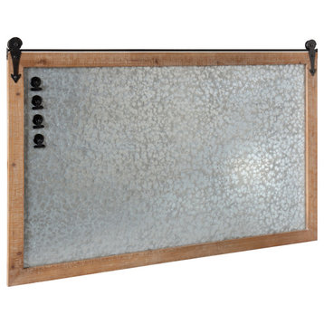 Cates Barn Door Wood Framed Magnet Board, Rustic Brown 24x40