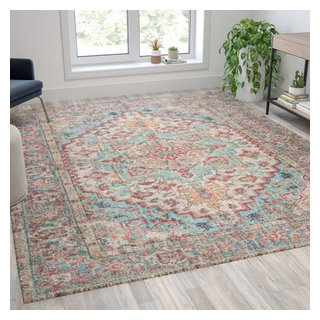 Modern Contemporary Traditional Oriental Area rug Royal Blue 8'x11