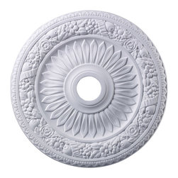 Floral Wreath Medallion 24 Inch In White Finish - Products