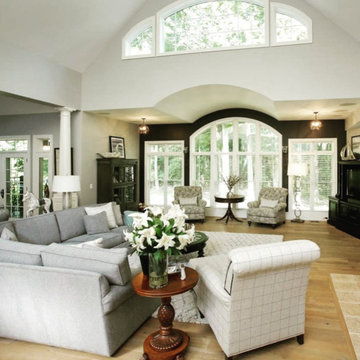 Stately Gray and White Multi-Purpose Great Room -- Dina Pristouris