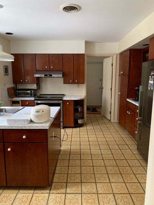 how to update Cherry kitchen painting or nothing