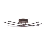 Four-bulb LED ceiling lamp Yael, rust-coloured