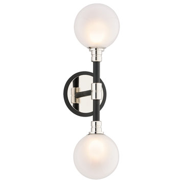 Andromeda B4822 2 Light Wall Sconce in Carbide Black Polished Nickel