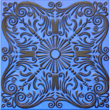 20"x20" R39 Styrofoam Ceiling Tile, Black Blue