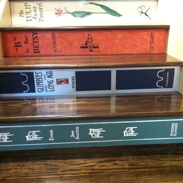 Bookstore staircase and wall mural