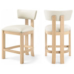 Meridian Furniture - Lavrin Upholstered Counter Stool, Cream, Vegan Leather, Natural, Set of 2 - Indulge in the allure of the Cream Lavrin Counter Stool by Meridian Furniture. Its captivating design and luxurious Cream elevate any space with effortless elegance. Crafted with precision and durability in mind, this stunning piece becomes the focal point of gatherings, fostering moments of connection and warmth. Embrace sophistication and style with the Lavrin Counter Stool, a testament to exquisite taste and timeless beauty.