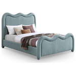 Meridian Furniture - Gavin Upholstered Bed, Blue, Queen, Chenille Fabric - The regal Gavin blue chenille fabric queen bed adds a touch of elegance and comfort to any bedroom. The soft, textured fabric complements both modern and traditional settings, while the clean lines and sophisticated design make it a standout feature. With a durable frame, this bed ensures a restful night's sleep with lasting support.