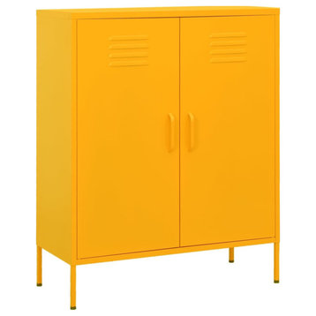 Vidaxl Storage Cabinet Mustard Yellow 31.5"x13.8"x40" Steel
