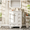 Eviva Happy 24" x 18" White Bathroom Vanity With Carrara Quartz Top