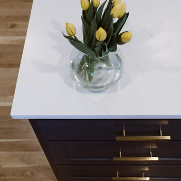 Bright and Bold Brasstacks Navy Kitchen