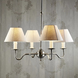 Milton Chandelier 4 Arms in Brass Silver - Chandeliers