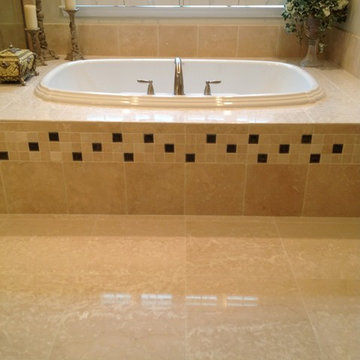 Botticino marble master bath