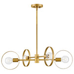 HInkley - Hinkley Desi Medium Adjustable Single Tier, Lacquered Brass - Swing time. Desi's bold articulating arms and stylish rings easily adjust to your preferred stance, while retaining its thrilling silhouette as a jaw-dropping chandelier. Desi's jaunty, mid-century modern style strikes a self-confident pose when integrated into any interior space.