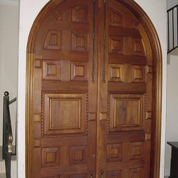 Mahogany Arched Impact Doors - Front Doors