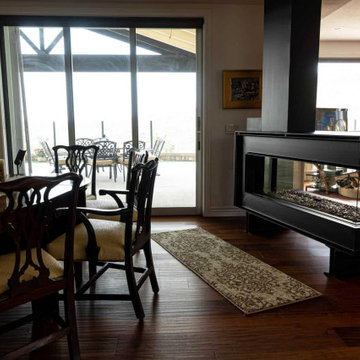 I-Beam Framed Flare Fireplace Room Definer