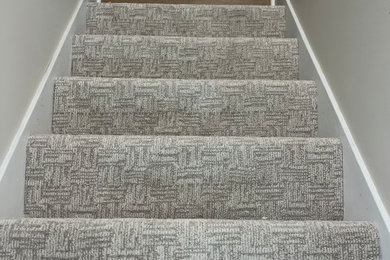 Example of a farmhouse staircase design in Minneapolis