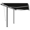 vidaxL Manual Retractable Awning With Posts 118.1"x98.4" Anthracite