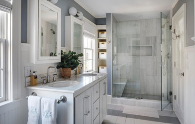 5 Fashionable New Bathrooms With a Low-Curb Shower