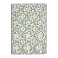 Waverly Sun N' Shade Medallions Jade 4'3" x 6'3" Indoor Outdoor Area Rug