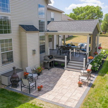 Strongsville Attached Structure, AZEK Deck and Unilock Patio