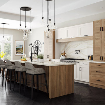 Transitional Kitchen Design – Built-In Appliances & Custom Woodwork
