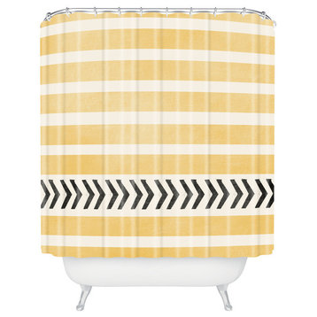Allyson Johnson Yellow Stripes And Arrows Shower Curtain