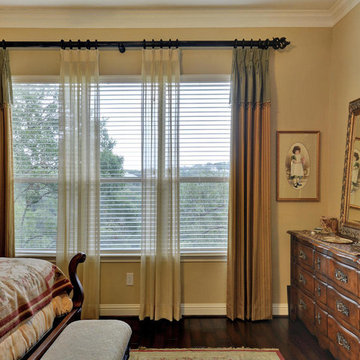 Master Bedroom Pinch Pleat Drapery & Shaped Cornice