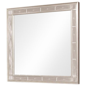 Coaster Furniture Leighton Beveled Dresser Mirror in Metallic Mercury
