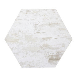 Abolos - Nature 8 in x 8 in Glass Hexagon Tile in Birchwood White - Mosaic Tile