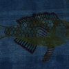 5'x8' Overdyed Lori Buft Gabbeh Hand Knotted Oriental Rug Fish Design