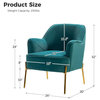 Nora Upholstered Velvet Accent Chair With Golden Base Set of 2, Blue