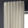 Italian Faux Linen Curtain Single Panel, Parchment Cream, 50"x108"