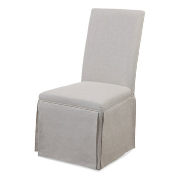 The Enid Dining Chair, Gray, Linen, Set of 2